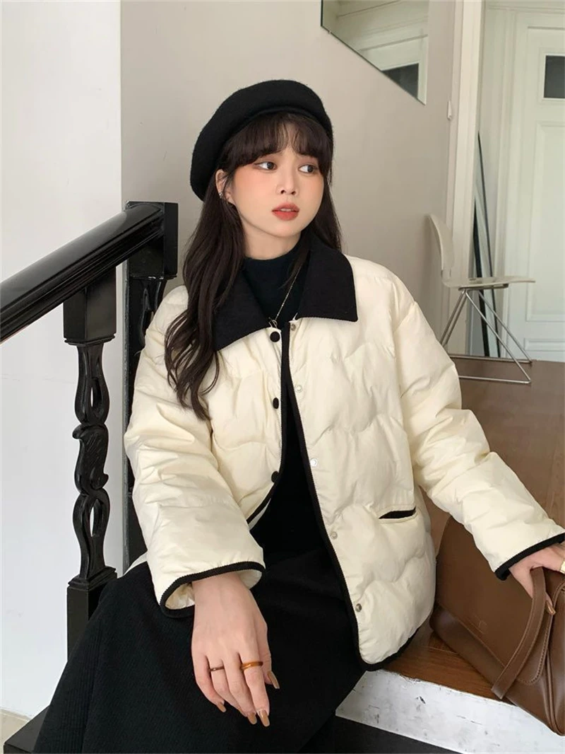 Parkas Women 2024 Autumn New Fashion Loose Casual Winter Puffer Padded Coat Female Large Size Lightweight Short Down Cotton Jack