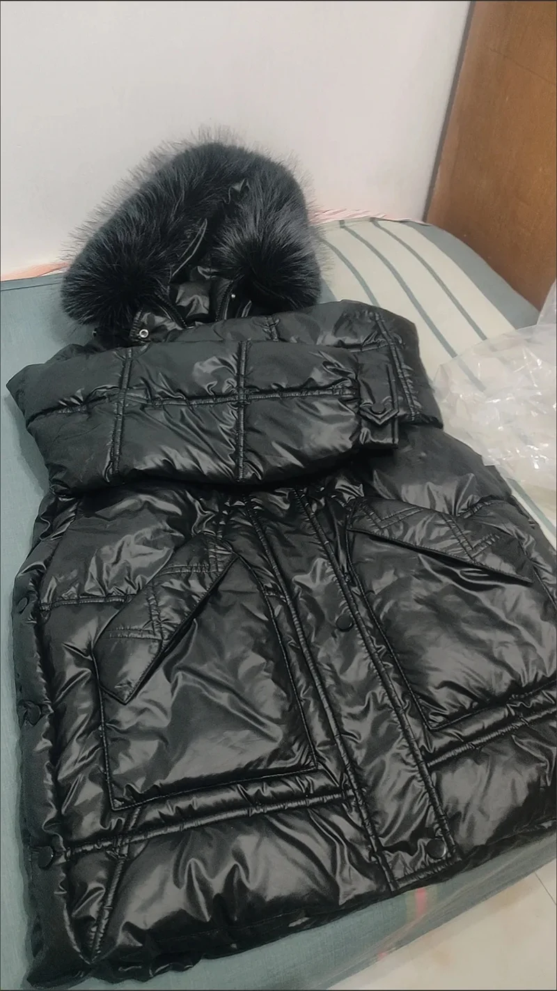 Down Coat Women Parkas Winter 2025 New Korean Warm Cotton Padded Coats Big Fur Collar Thick Down Jacket Disposable Outwear Femal