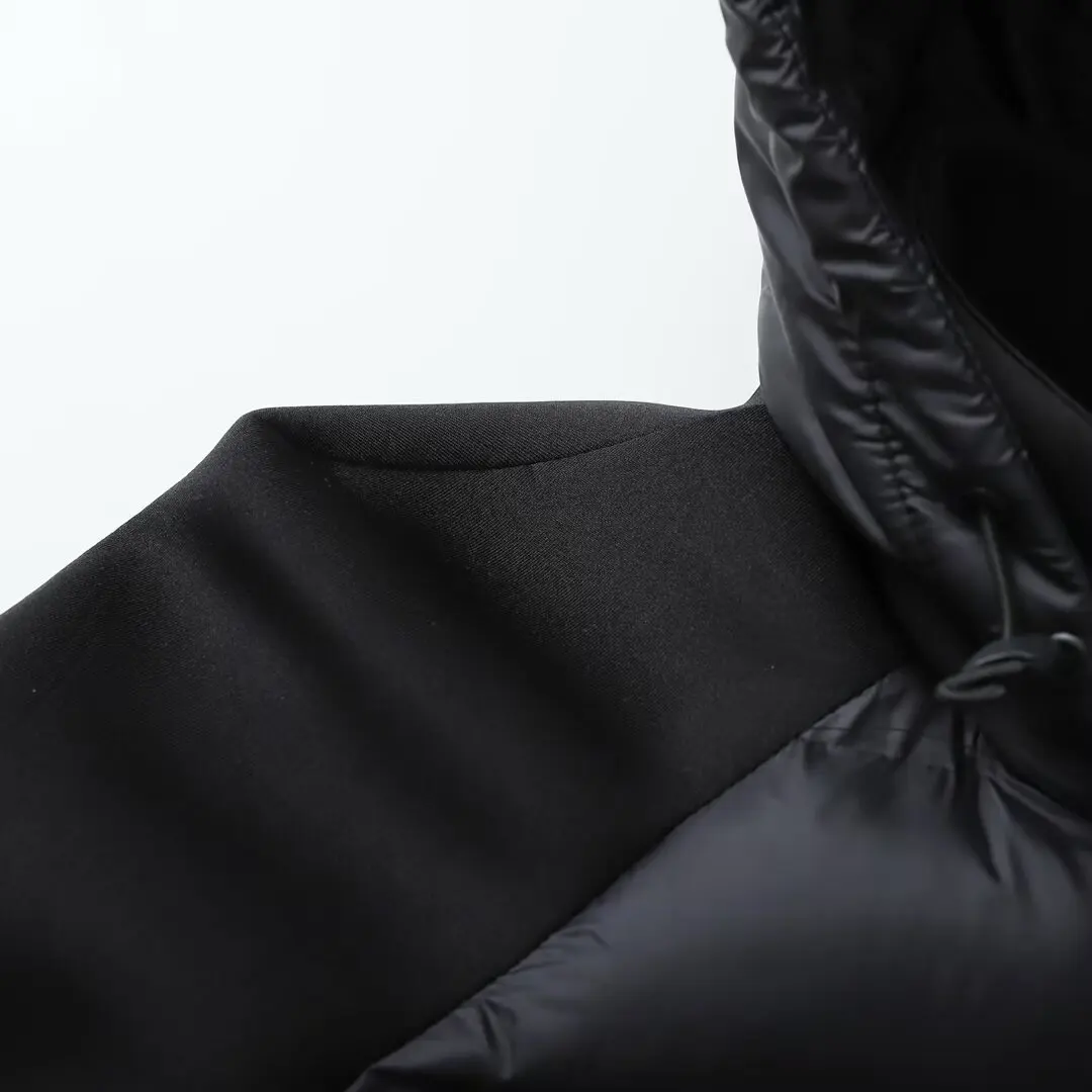 2026 Autumn Winter Women's Vintage Hooded Splicing Short Padded Jackets Lady European Lightweight Zip Warm Sports Parkas Coats