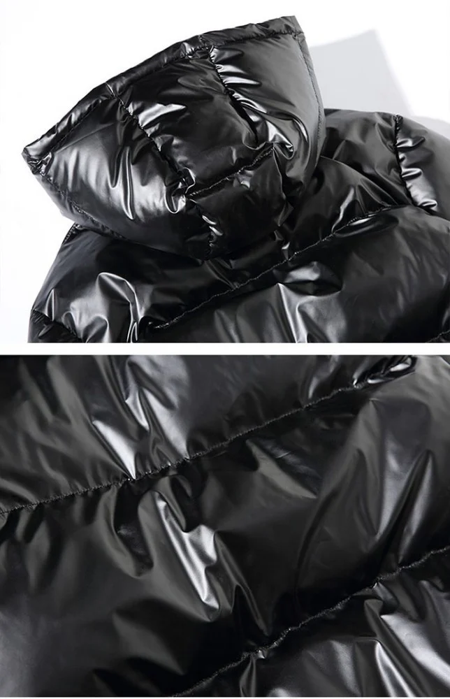 ZURICHOUSE Women's Puffer Jacket Winter Hooded Parka Fashion Glossy Waterproof Loose Thicken Warm Down Cotton-padded Coat M-5XL