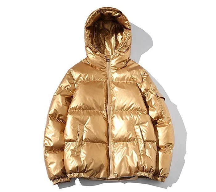 ZURICHOUSE Women's Puffer Jacket Winter Hooded Parka Fashion Glossy Waterproof Loose Thicken Warm Down Cotton-padded Coat M-5XL