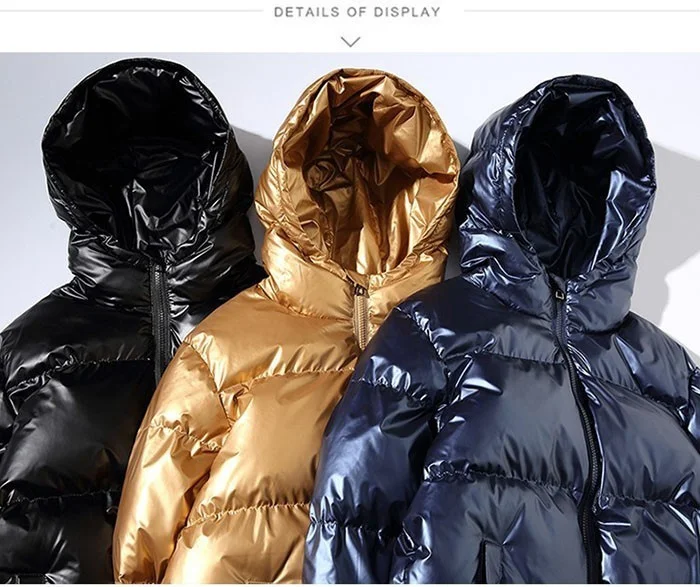 ZURICHOUSE Women's Puffer Jacket Winter Hooded Parka Fashion Glossy Waterproof Loose Thicken Warm Down Cotton-padded Coat M-5XL