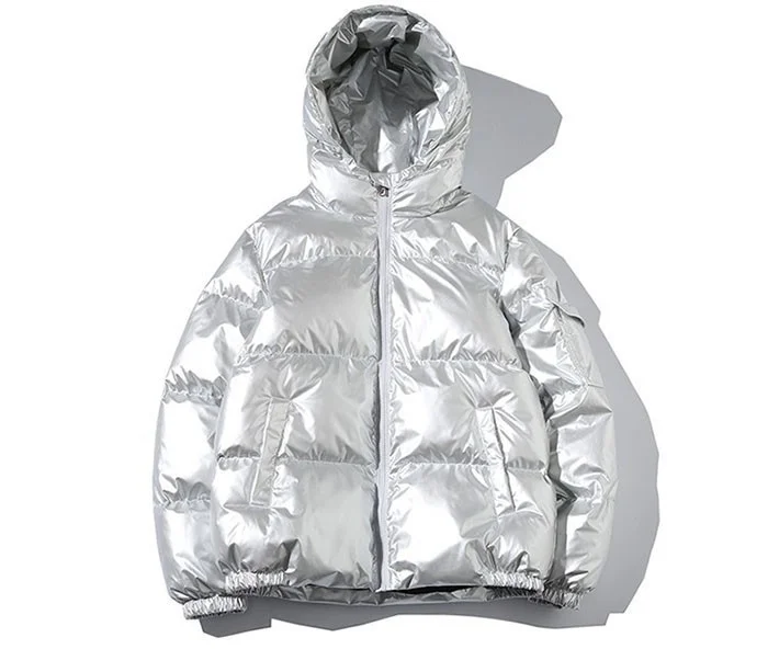 ZURICHOUSE Women's Puffer Jacket Winter Hooded Parka Fashion Glossy Waterproof Loose Thicken Warm Down Cotton-padded Coat M-5XL