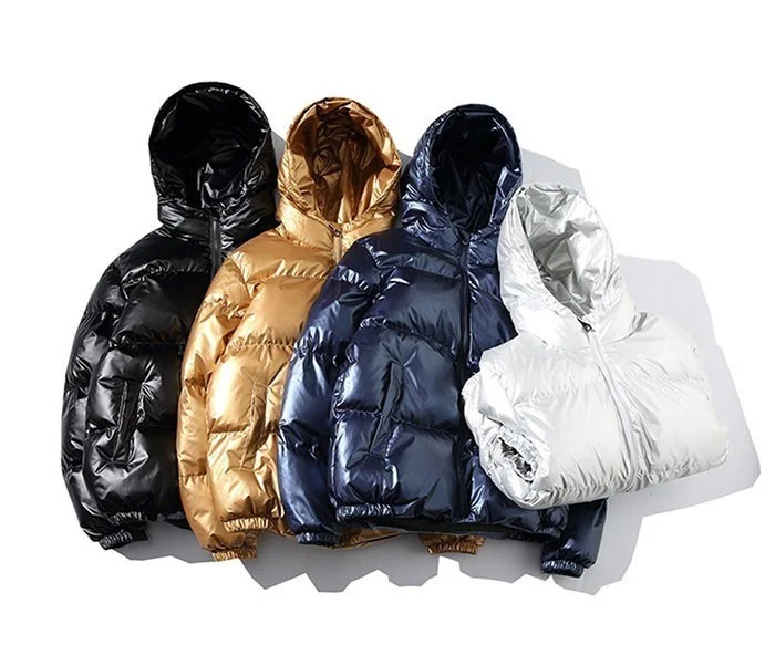 ZURICHOUSE Women's Puffer Jacket Winter Hooded Parka Fashion Glossy Waterproof Loose Thicken Warm Down Cotton-padded Coat M-5XL