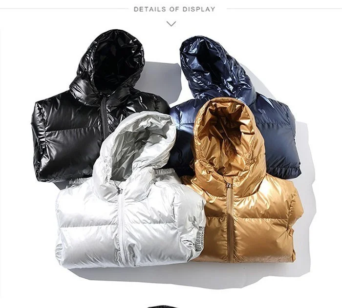 ZURICHOUSE Women's Puffer Jacket Winter Hooded Parka Fashion Glossy Waterproof Loose Thicken Warm Down Cotton-padded Coat M-5XL