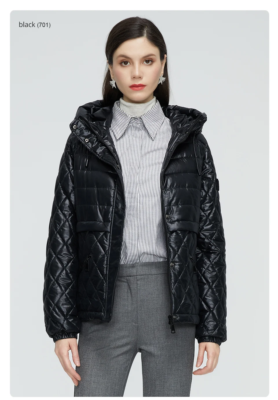 GASMAN 2022 NEW Spring Autumn Jackets Short casual parka Fashion Classic ladies jackets Thin Cotton Warm women Coat 21159