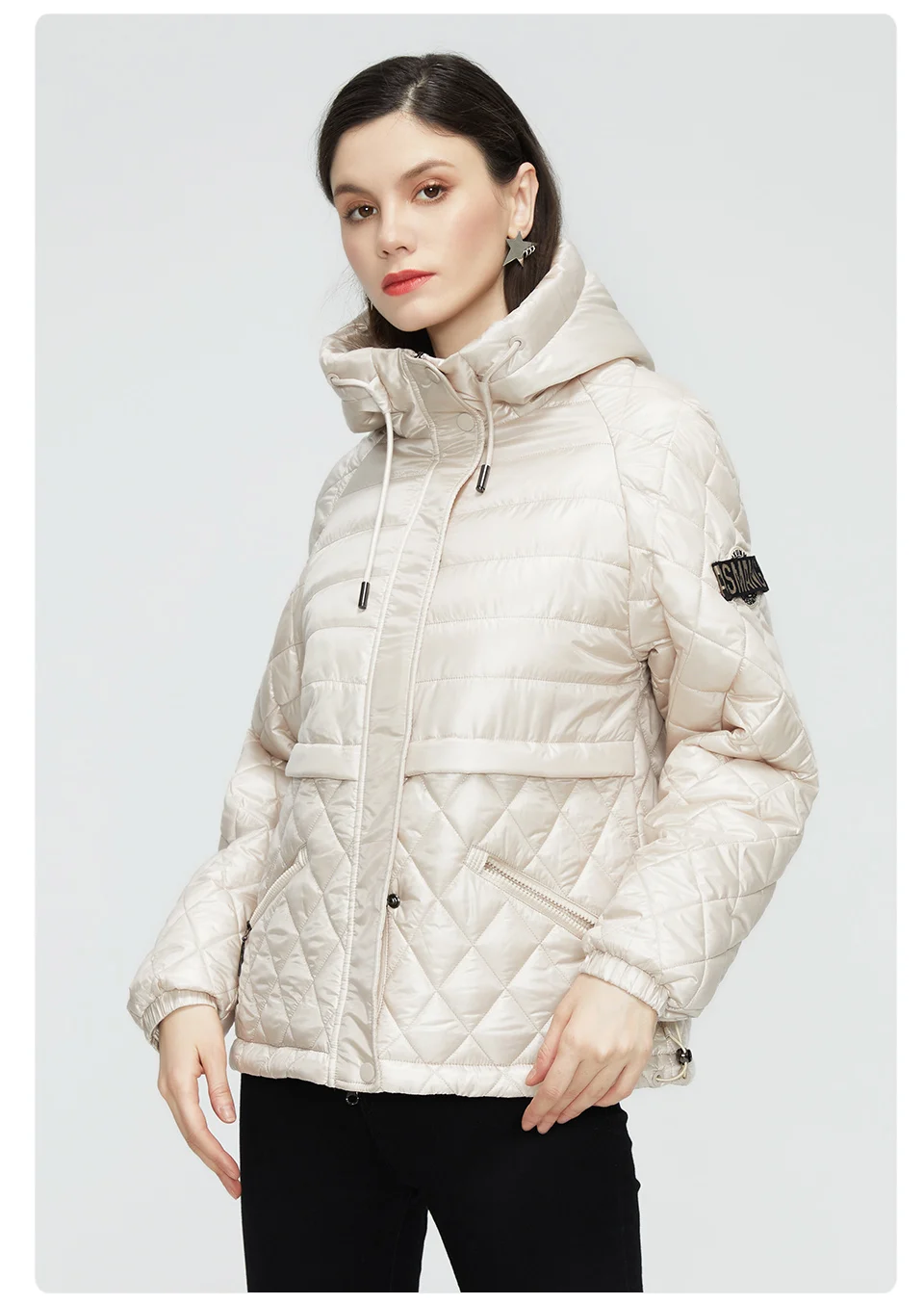 GASMAN 2022 NEW Spring Autumn Jackets Short casual parka Fashion Classic ladies jackets Thin Cotton Warm women Coat 21159