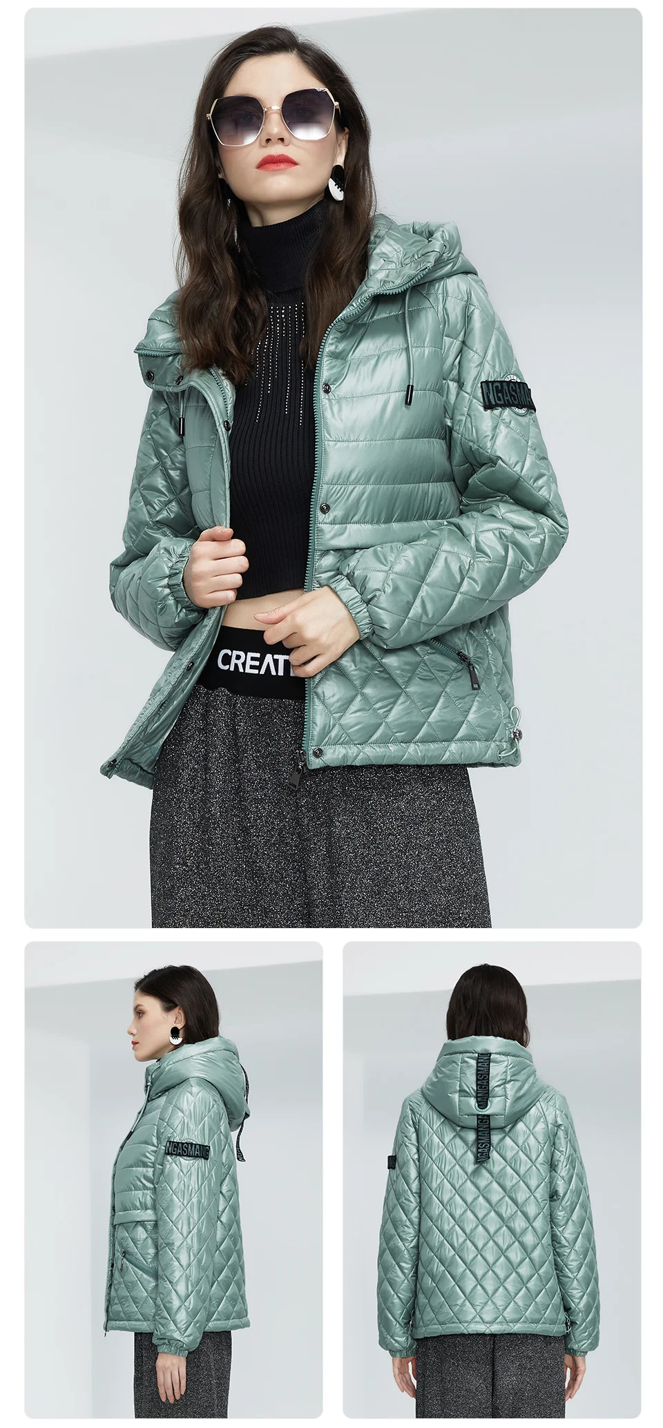 GASMAN 2022 NEW Spring Autumn Jackets Short casual parka Fashion Classic ladies jackets Thin Cotton Warm women Coat 21159