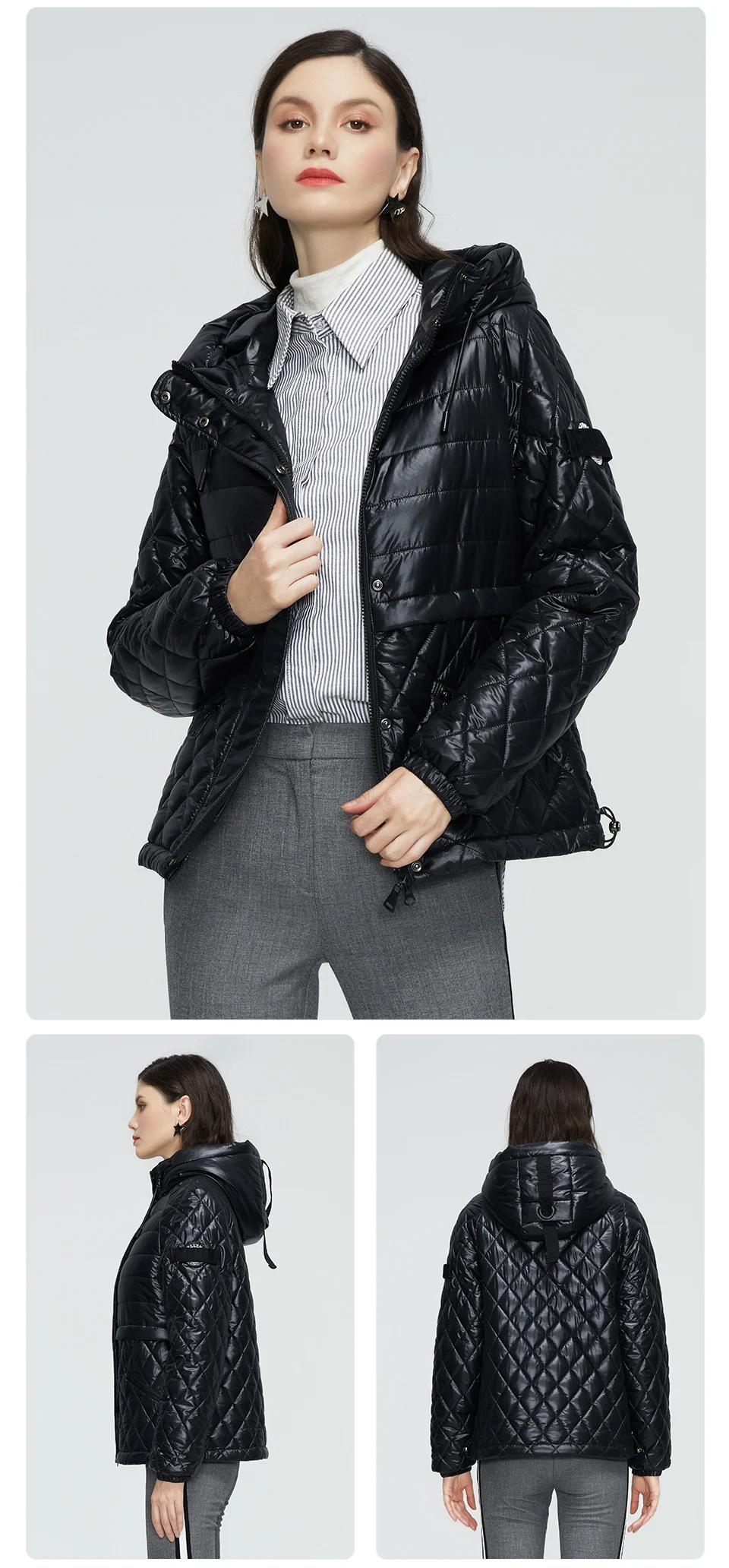 GASMAN 2022 NEW Spring Autumn Jackets Short casual parka Fashion Classic ladies jackets Thin Cotton Warm women Coat 21159