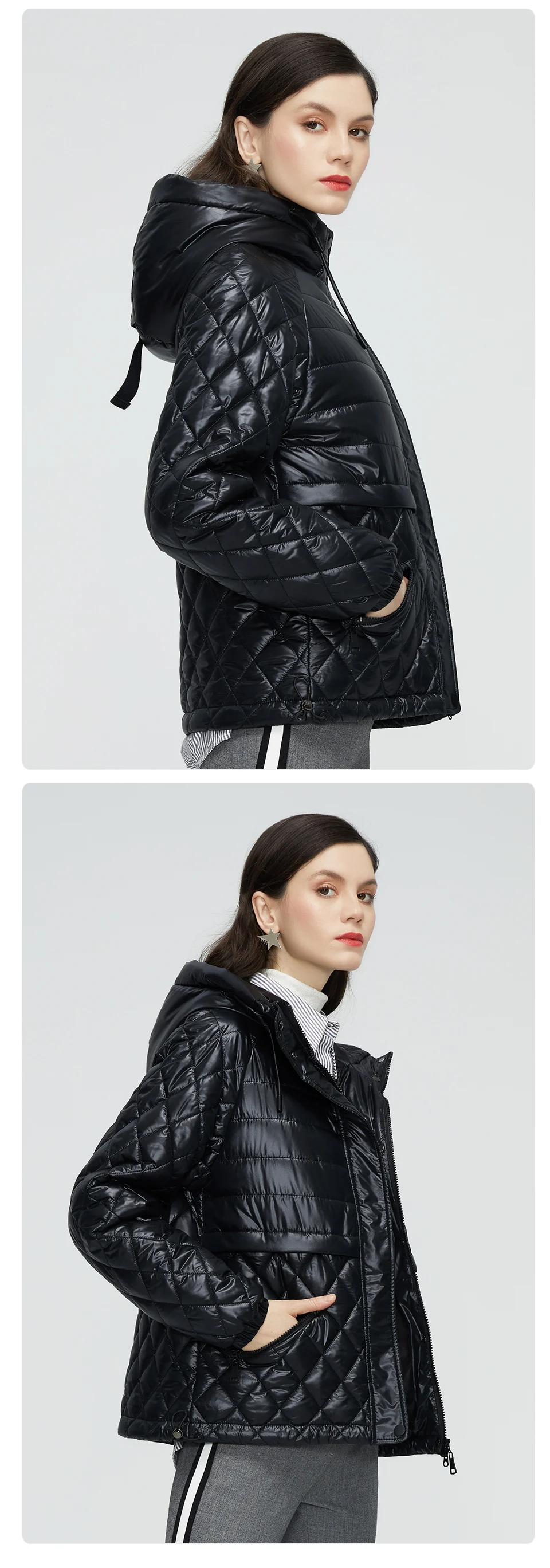 GASMAN 2022 NEW Spring Autumn Jackets Short casual parka Fashion Classic ladies jackets Thin Cotton Warm women Coat 21159
