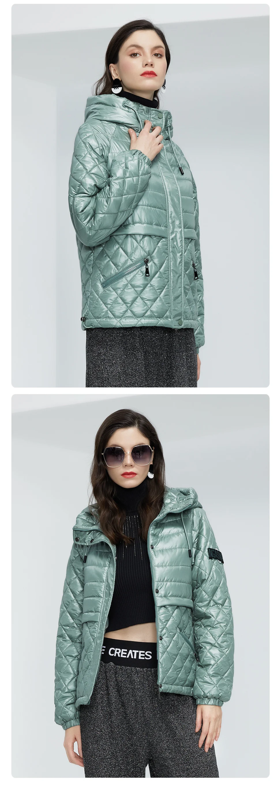 GASMAN 2022 NEW Spring Autumn Jackets Short casual parka Fashion Classic ladies jackets Thin Cotton Warm women Coat 21159