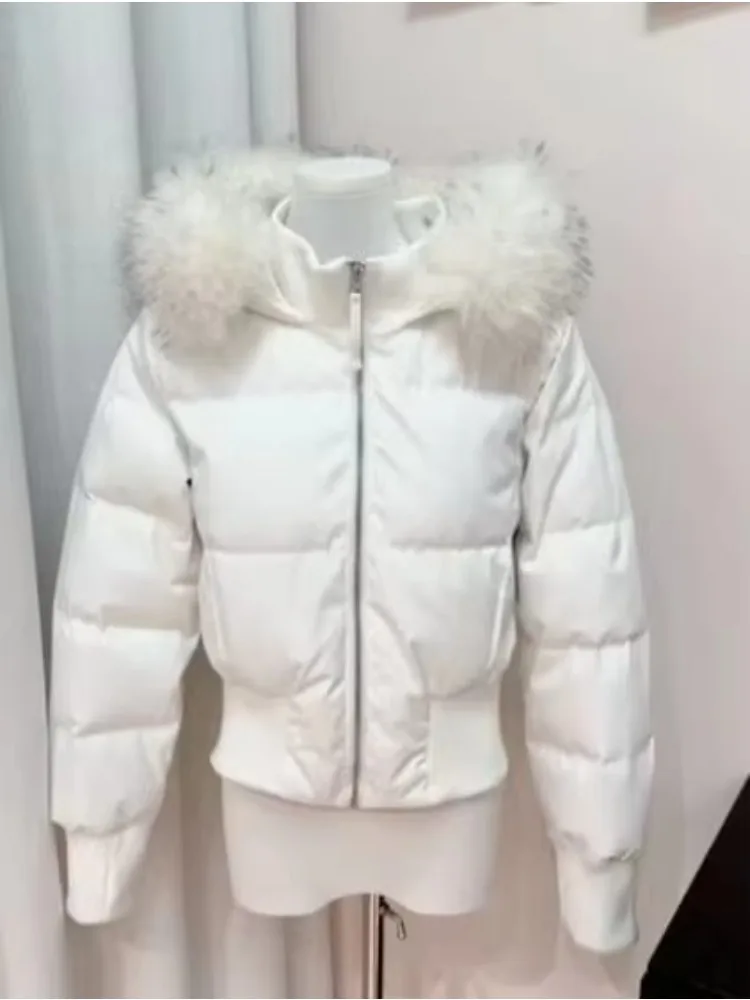 Fur Collar Parka Women Winter Hooded Short Coat Warm Puffer Jacket Female Outdoor Y2k Slim Fit Outwear 2026 Casual Tops Hoodie
