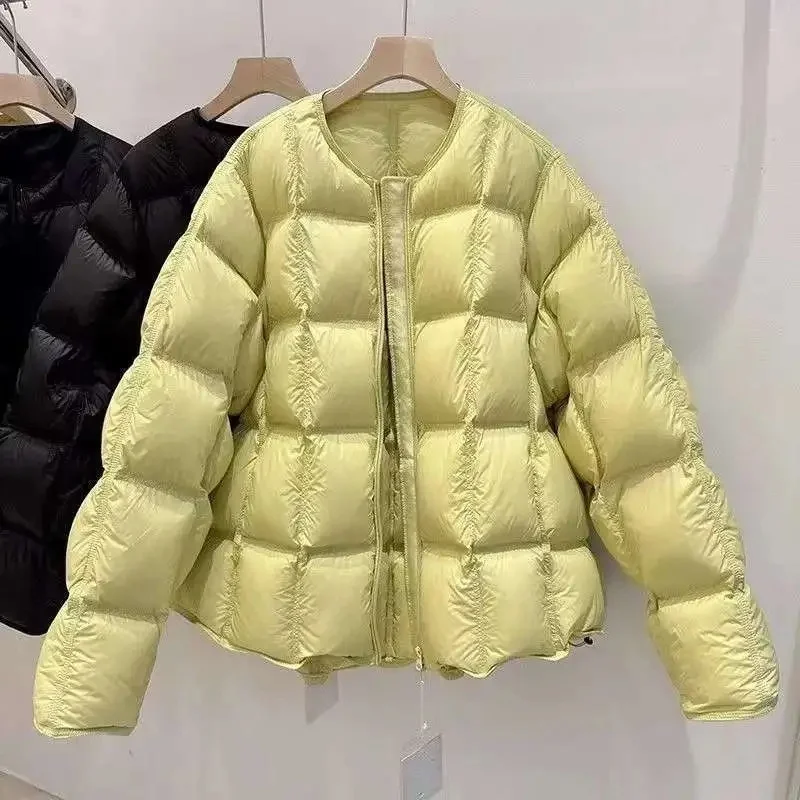 2025 New Winter Korean Down Cotton Jacket Women Parkas Casual Long Sleeve Padded Clothes Loose Overcoat Outerwear Female