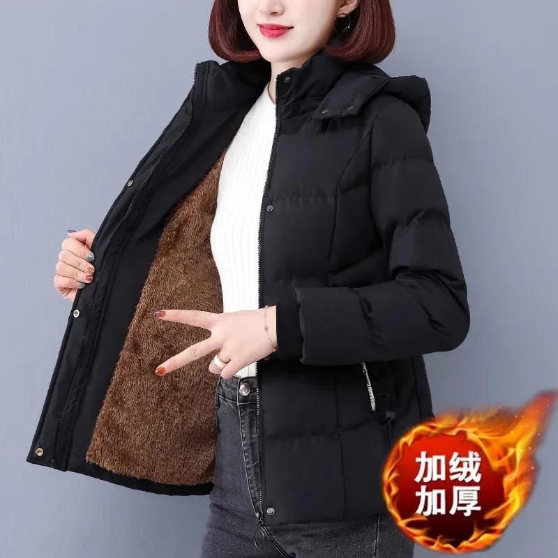 Plus Velvet Padded Cotton-Padded Jacket Women's Autumn And Winter 2023 New Overcoat Korean Fashion Casual Warm Women's Coat Top