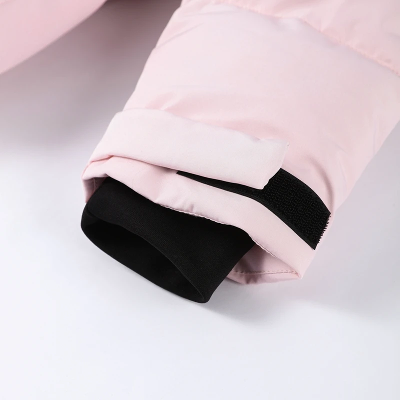 Thicken Warm Women's Skiwear Pink High Collar Hooded Cotton Padded Coat Straight Leg Zipper Pant 2025 New Winter Lady Ski Suit