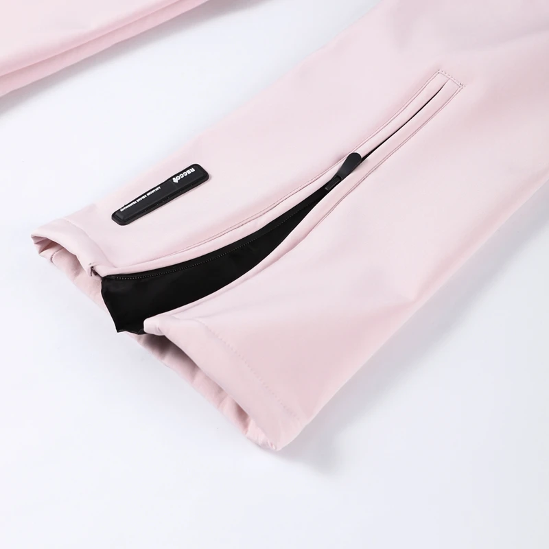 Thicken Warm Women's Skiwear Pink High Collar Hooded Cotton Padded Coat Straight Leg Zipper Pant 2025 New Winter Lady Ski Suit
