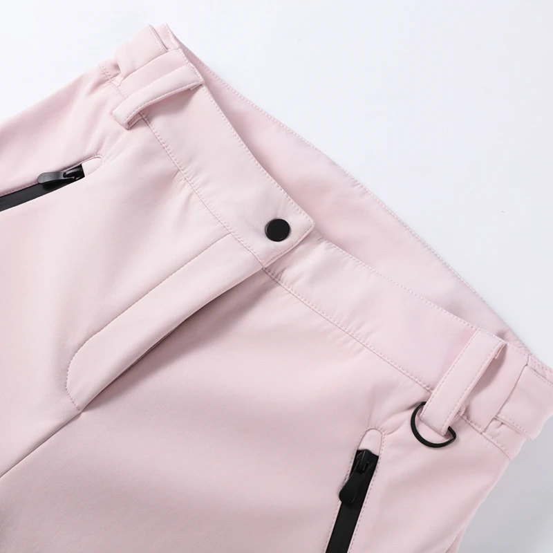 Thicken Warm Women's Skiwear Pink High Collar Hooded Cotton Padded Coat Straight Leg Zipper Pant 2025 New Winter Lady Ski Suit