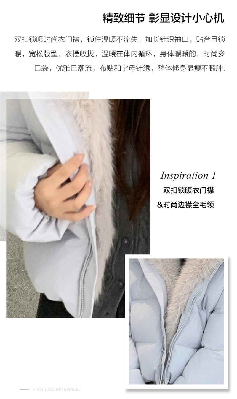 Cropped Puffer Jacket Women Big Faux Fur Collar Fur Lined Zipper Closure Boxy Silhouette Trendy Short Winter Outerwear