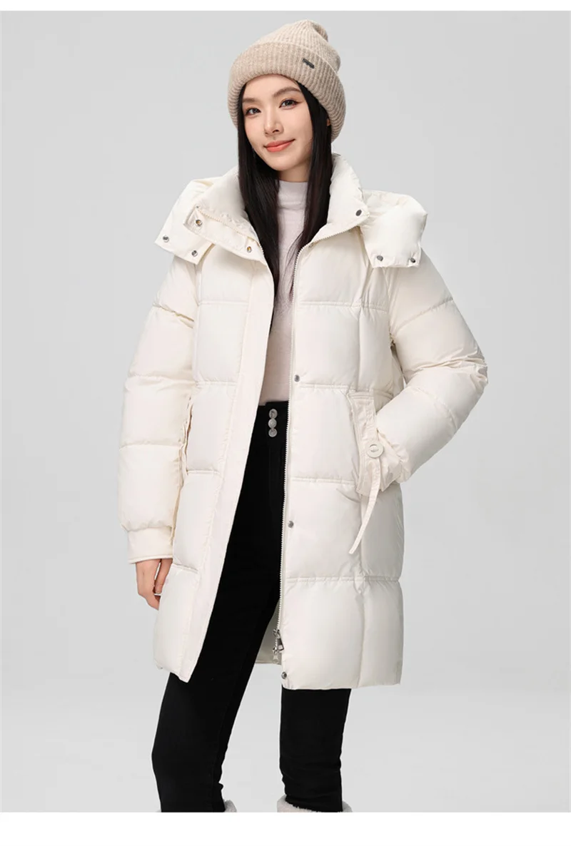 2026 New Winter Women Jacket Mid Long Hooded Parka Cotton Padded Jacket Female Parkas Loose Casual Warm Outwear Snow Wear Coats