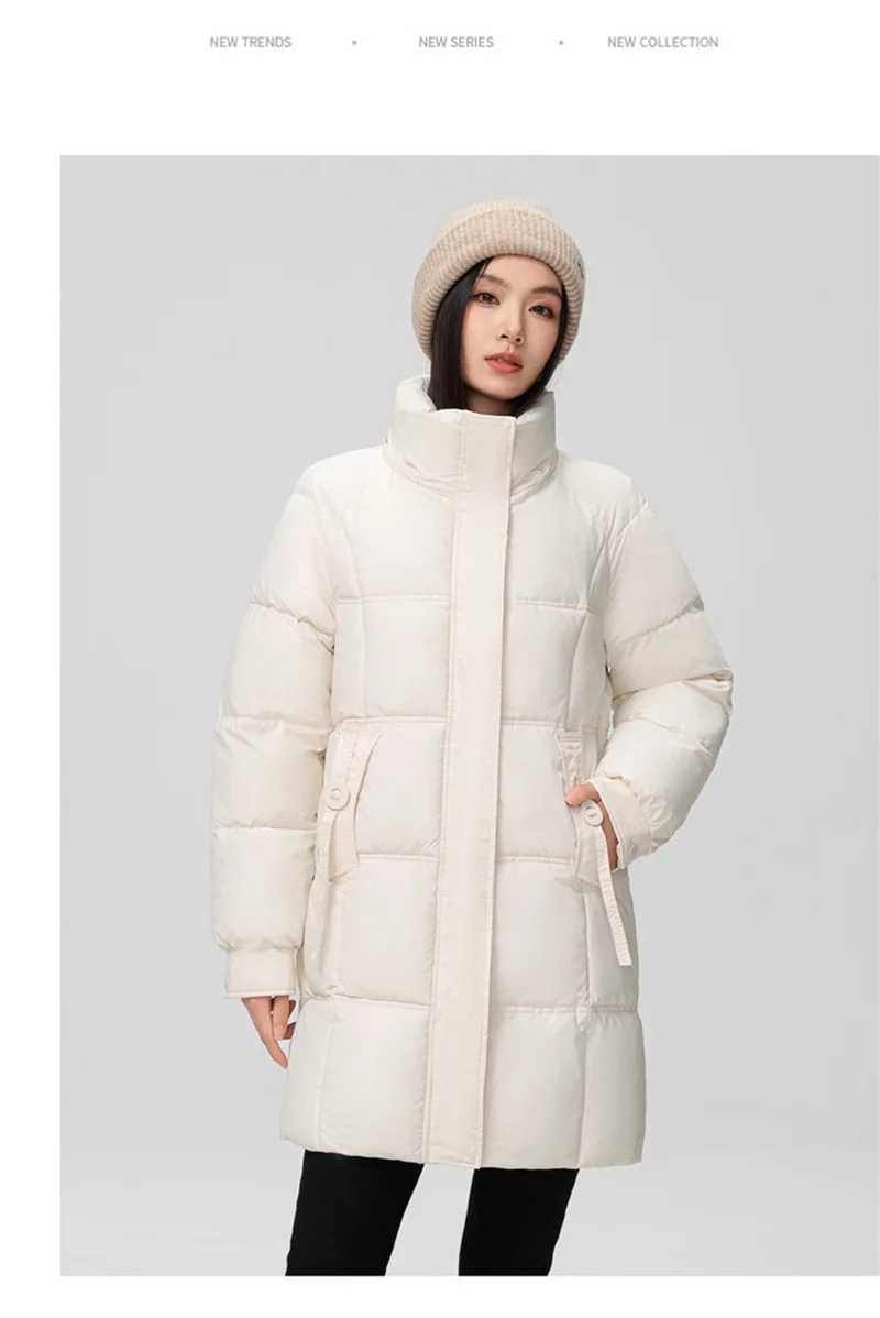 2026 New Winter Women Jacket Mid Long Hooded Parka Cotton Padded Jacket Female Parkas Loose Casual Warm Outwear Snow Wear Coats