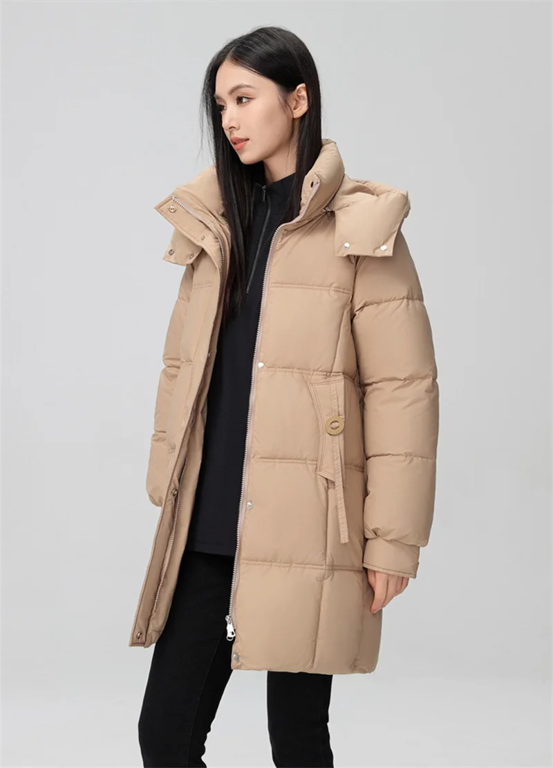 2026 New Winter Women Jacket Mid Long Hooded Parka Cotton Padded Jacket Female Parkas Loose Casual Warm Outwear Snow Wear Coats