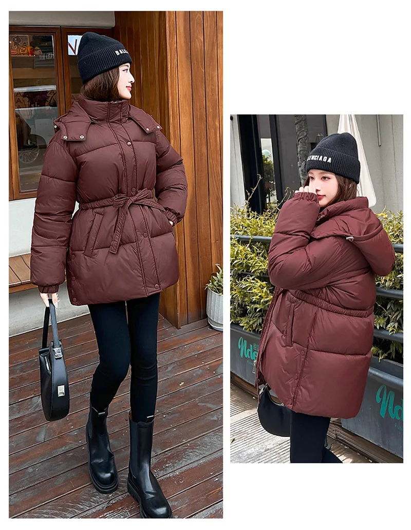 2025 New Streetwear Winter Parkas Women Down Cotton-padded Jacket Loose Hooded Coats Student Outerwear Thicken Warm Overcoat