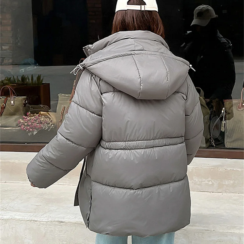 2025 New Streetwear Winter Parkas Women Down Cotton-padded Jacket Loose Hooded Coats Student Outerwear Thicken Warm Overcoat