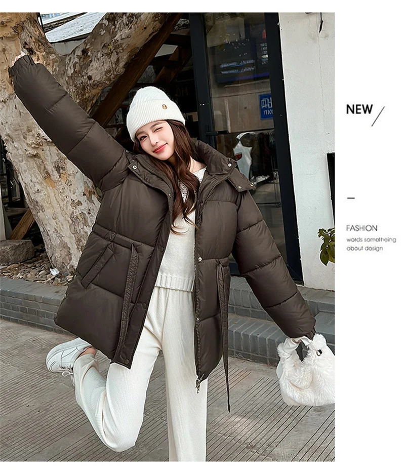 2025 New Streetwear Winter Parkas Women Down Cotton-padded Jacket Loose Hooded Coats Student Outerwear Thicken Warm Overcoat