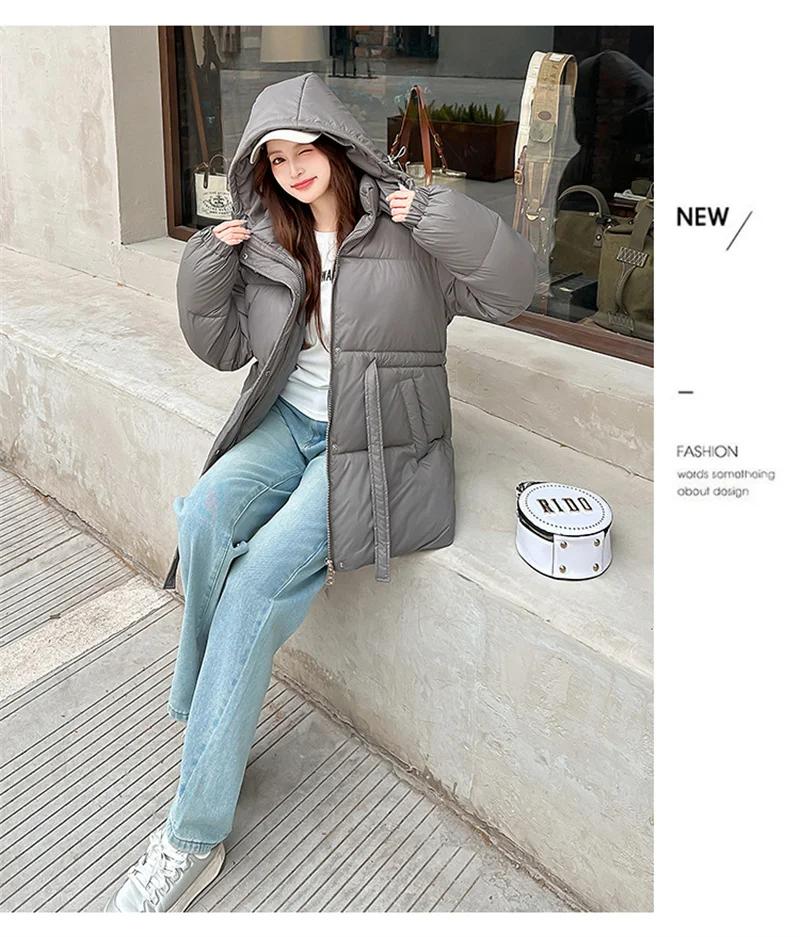 2025 New Streetwear Winter Parkas Women Down Cotton-padded Jacket Loose Hooded Coats Student Outerwear Thicken Warm Overcoat