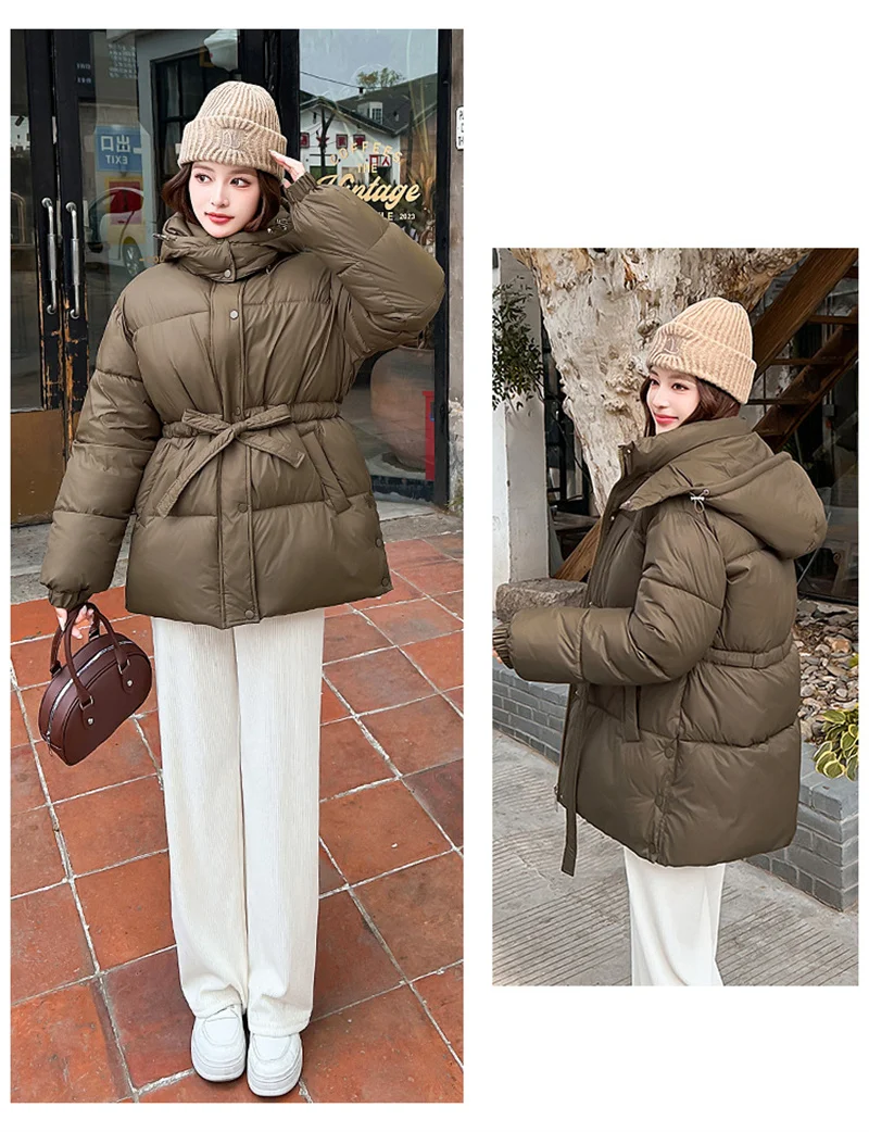2025 New Streetwear Winter Parkas Women Down Cotton-padded Jacket Loose Hooded Coats Student Outerwear Thicken Warm Overcoat