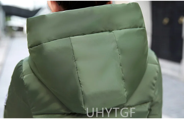 UHYTGF Winter Jackets For Women 2025 New Parkas Hooded Thick Warm Cotton Short Jacket Women's Basic Down Coat Outerwear 5XL 1058