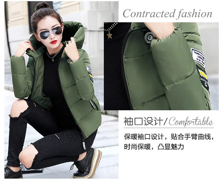 UHYTGF Winter Jackets For Women 2025 New Parkas Hooded Thick Warm Cotton Short Jacket Women's Basic Down Coat Outerwear 5XL 1058