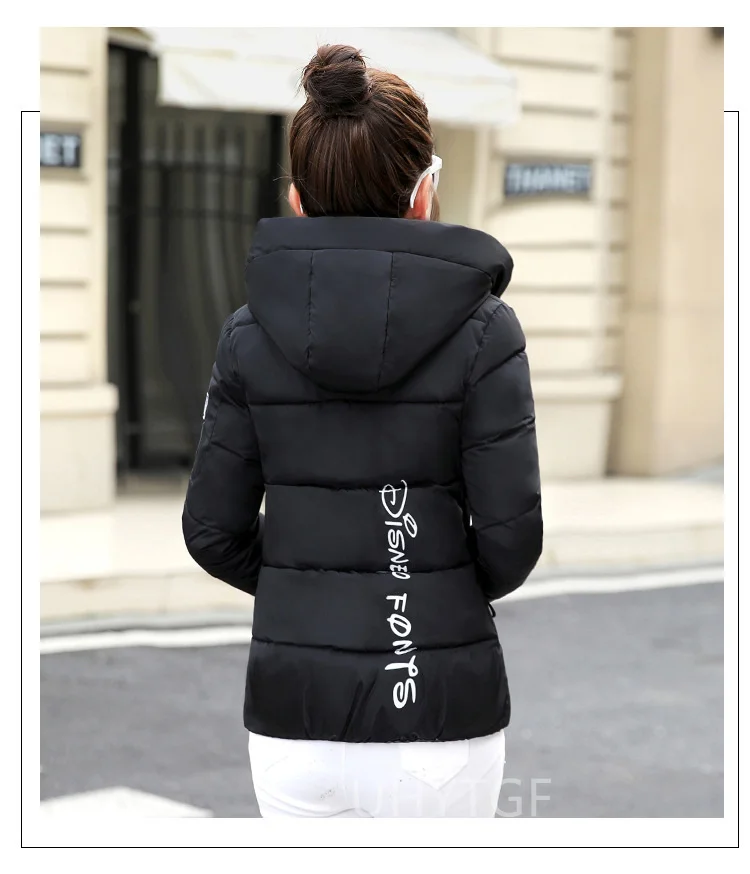 UHYTGF Winter Jackets For Women 2025 New Parkas Hooded Thick Warm Cotton Short Jacket Women's Basic Down Coat Outerwear 5XL 1058