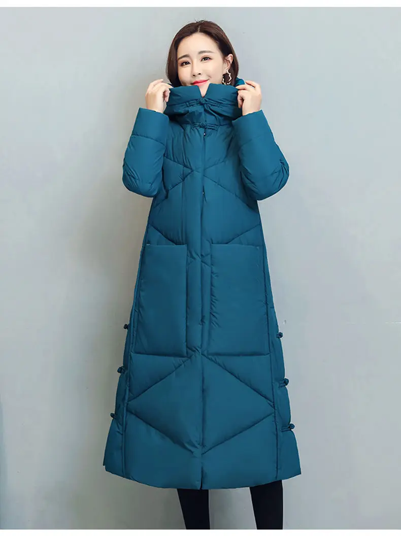 Winter Long Coat Women's 2025 Fashion New Thicken Cotton padded Warm Snow Outerwear Loose Female Windproof Hooded Jacket Parkas