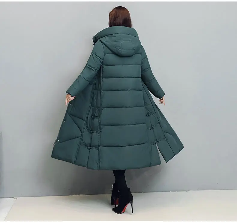 Winter Long Coat Women's 2025 Fashion New Thicken Cotton padded Warm Snow Outerwear Loose Female Windproof Hooded Jacket Parkas