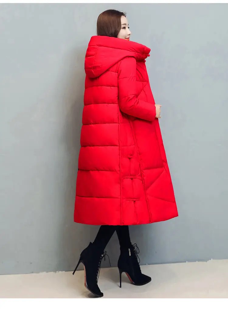 Winter Long Coat Women's 2025 Fashion New Thicken Cotton padded Warm Snow Outerwear Loose Female Windproof Hooded Jacket Parkas
