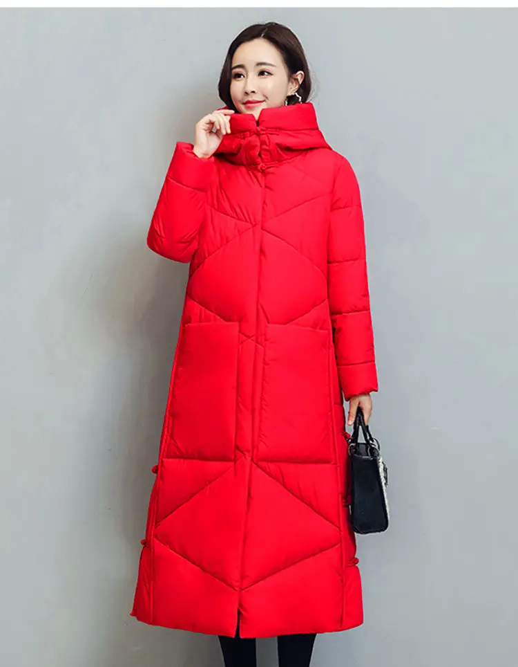 Winter Long Coat Women's 2025 Fashion New Thicken Cotton padded Warm Snow Outerwear Loose Female Windproof Hooded Jacket Parkas