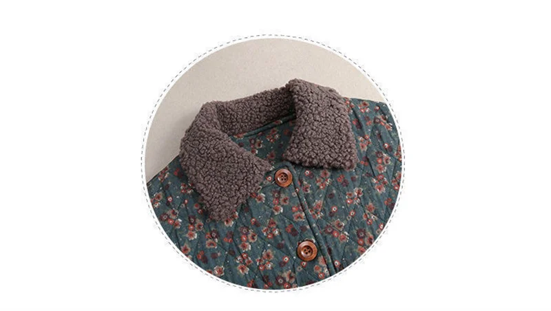 Female Autumn Winter Loose Short Cotton-padded Jacket Women Floral Coat Cotton-padded Jacket Middle-aged Cotton Linen Jacket A21