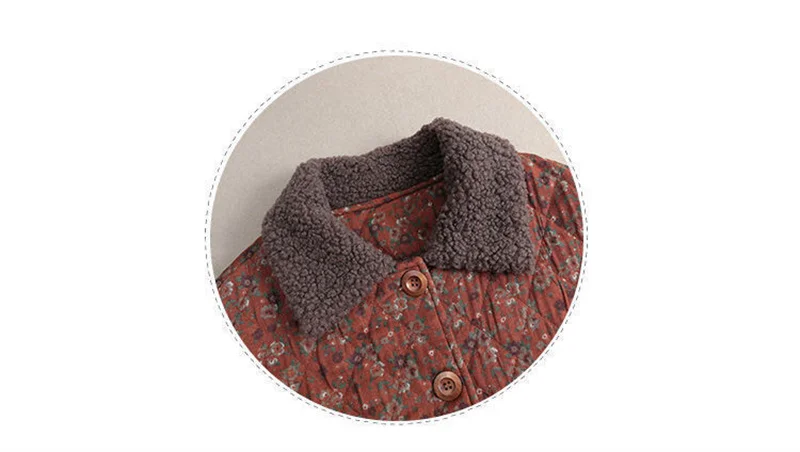 Female Autumn Winter Loose Short Cotton-padded Jacket Women Floral Coat Cotton-padded Jacket Middle-aged Cotton Linen Jacket A21