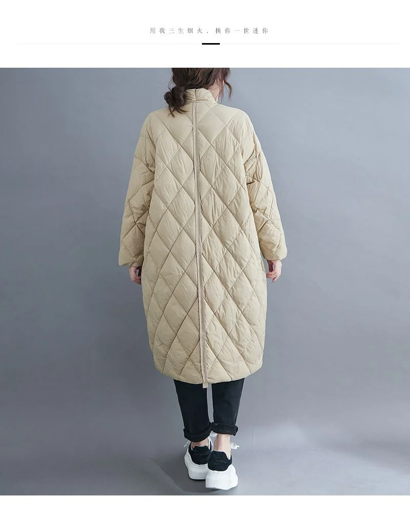 New 2023 Winter Women Long Jacket Femmes Quilted Warm Lightweight Down Cotton Coat Loose Oversize Parkas Padded Female Outerwear