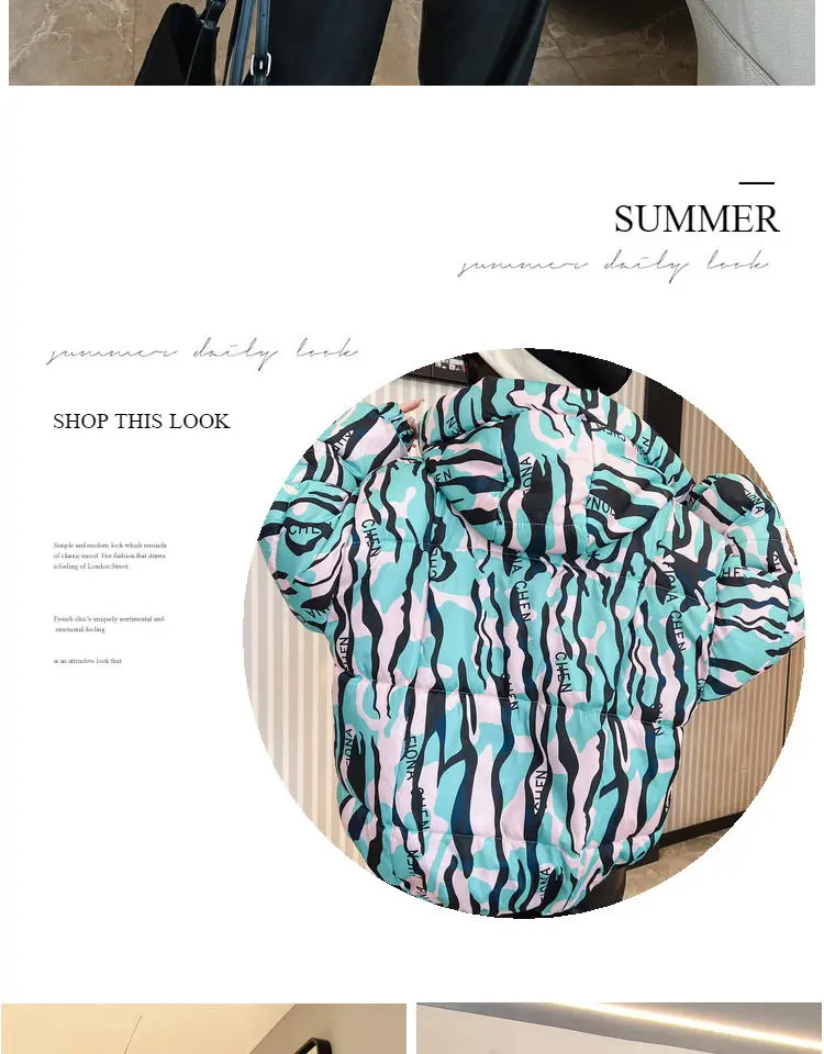 2026 Winter New Print Cotton Jacket Women Streetwear Female Warm Parkas Hooded Down cotton Coat Korea Loose Short Bread Outwear