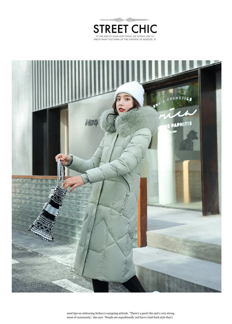 Women Maxi Lenth Parkas Coats Hooded Jacket Oversize Solid Zipper Fur Collar Long Sleeves Loose Thick Casual 2025 Autumn Winter