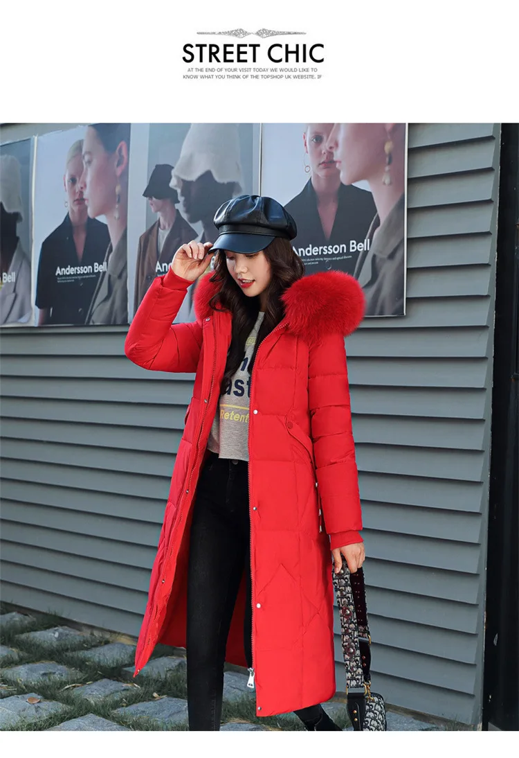 Women Maxi Lenth Parkas Coats Hooded Jacket Oversize Solid Zipper Fur Collar Long Sleeves Loose Thick Casual 2025 Autumn Winter