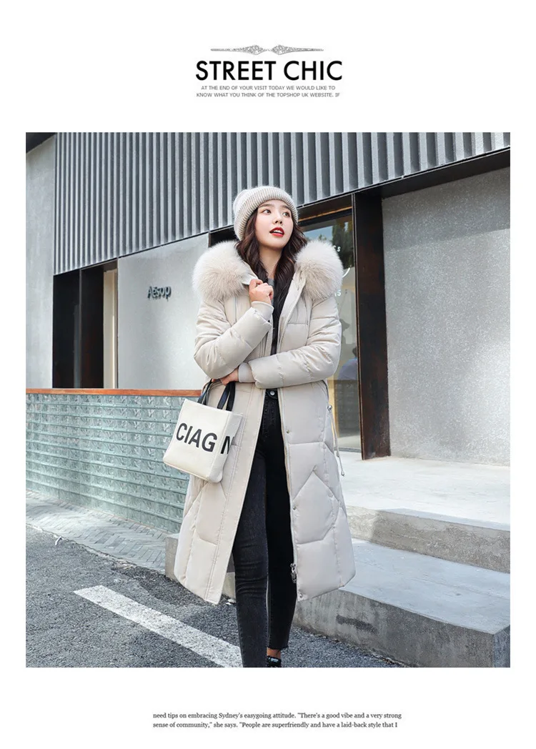 Women Maxi Lenth Parkas Coats Hooded Jacket Oversize Solid Zipper Fur Collar Long Sleeves Loose Thick Casual 2025 Autumn Winter