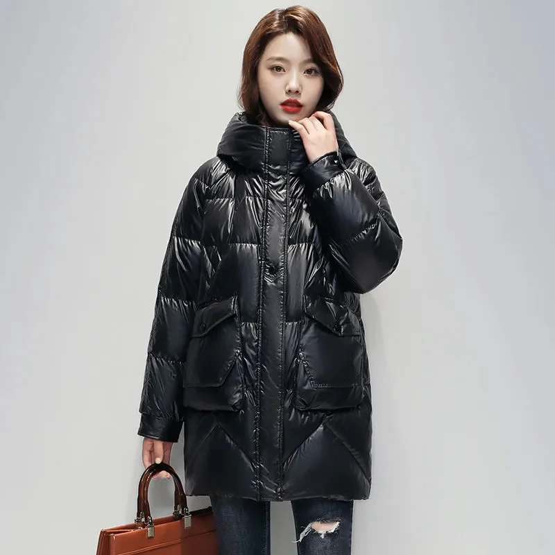 New 2026 Parkas Women Winter Down Cotton Jacket Coat Ladies Long Hooded Thicken Warm Cotton Padded Female Outwear Overcoat Tops