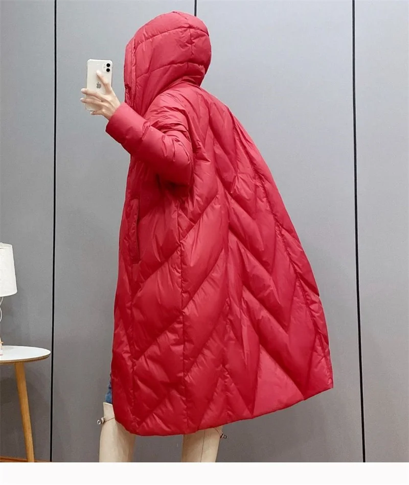 2025New Women Down Cotton Coat Winter Jacket Female Loose Parkas Long Hooded Outwear Warm Thick Snow Wear Cotton Overcoat Female