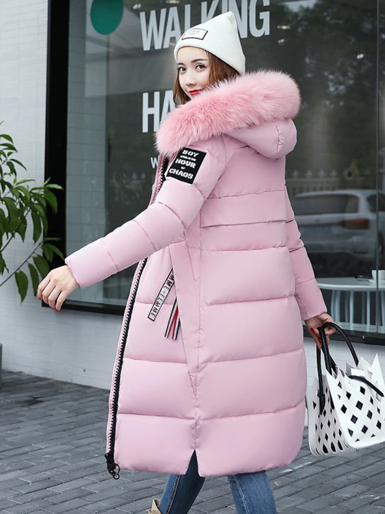 Women Parkas Hooded Zipper Thick Parka Thick Casual Full Sleeve Solid Long Coats Pockets Elegant Outerwear Warm Casual