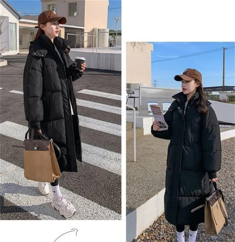 2026 New Winter Women Jacket Warm Parkas Female Thicken Puffer Coat Cotton Padded Parka Long Hooded Outwear Loose Women Snow Jac