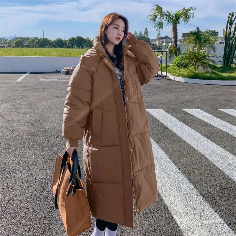2026 New Winter Women Jacket Warm Parkas Female Thicken Puffer Coat Cotton Padded Parka Long Hooded Outwear Loose Women Snow Jac