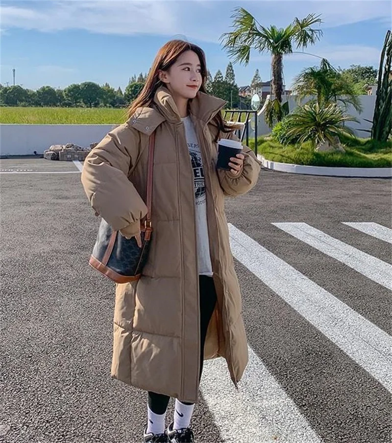 2026 New Winter Women Jacket Warm Parkas Female Thicken Puffer Coat Cotton Padded Parka Long Hooded Outwear Loose Women Snow Jac